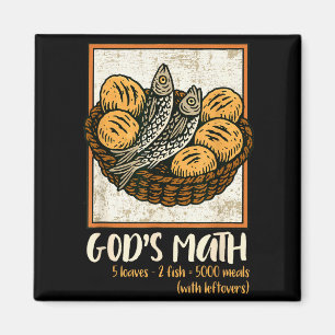 Bibelspråk Kristna Jesus Fiskar & Bröd Gå Magnet