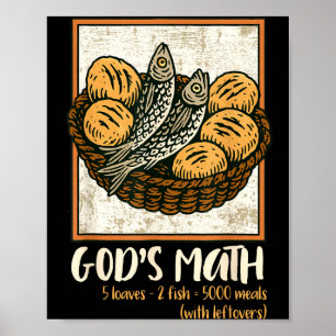 Bibelspråk Kristna Jesus Fiskar & Bröd Gå Poster