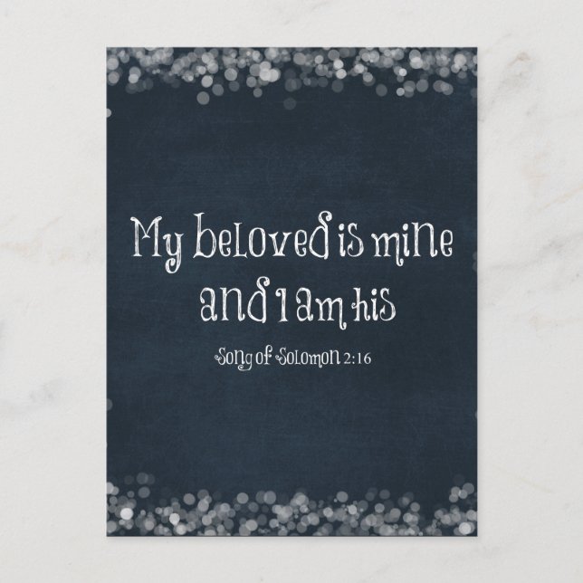 Bibelspråk : Min älskade är min och jag är hans Meddelande Vykort (Framsida)