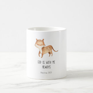 Bibelspråk-mugg Safari-djur Gud är med mig Kaffemugg