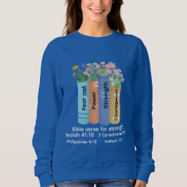Bibelspråk om styrka, blommig bok älskare tro t shirt