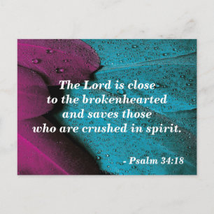 Bibelspråk vykort Psalm 34:18 Hjälplös