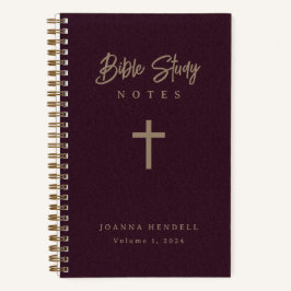 Bibelstudie för läderbibel i Guld Script Burgundy 