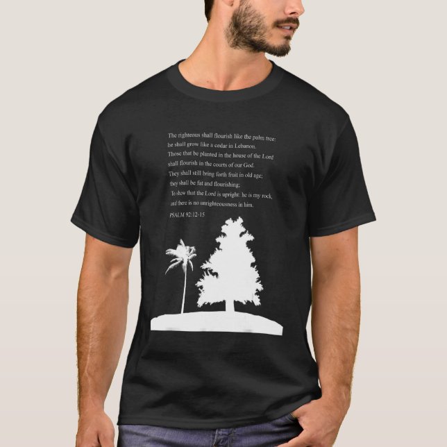 bibelstudie Psalm 92 12 15 T Shirt (Framsida)