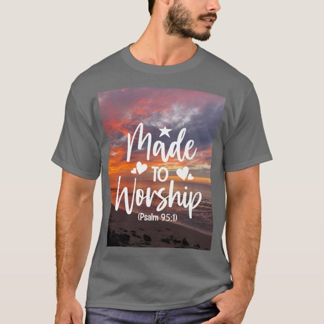 Bibelsvers för tillbedjan t shirt (Framsida)