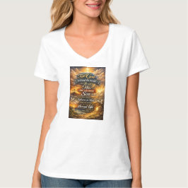 Bibelsvers Johannes 3:16 Dam V-ringad T-shirt