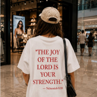 Bibelsvers T-Shirt Nehemiah 8:10