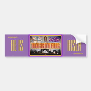 Bibeltecken "Han är RISEN" Bumper Sticker Bildekal