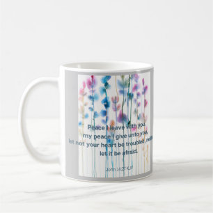 Bibelvänd komfort med vattenfärgade blommor kaffemugg