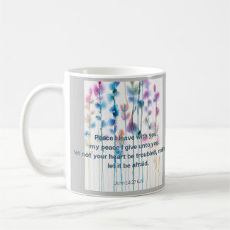 Bibelvänd komfort med vattenfärgade blommor kaffemugg