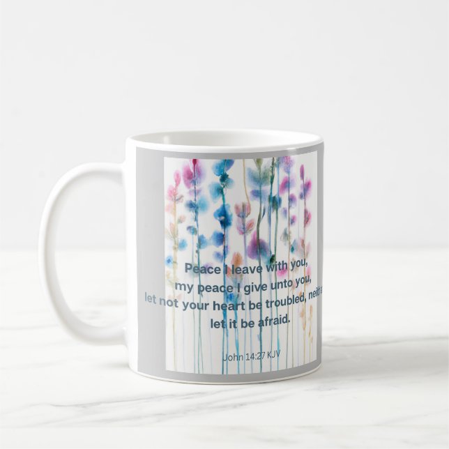 Bibelvänd komfort med vattenfärgade blommor kaffemugg (Vänster)