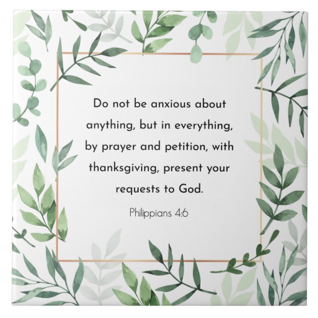 Bibelvern, filippinare 4:6 kakelplatta (Framsidan)