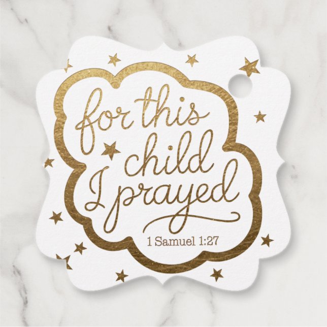 Bibelvern från 1 Samuel 1:27 Gåvor Etiketter (Baksida)