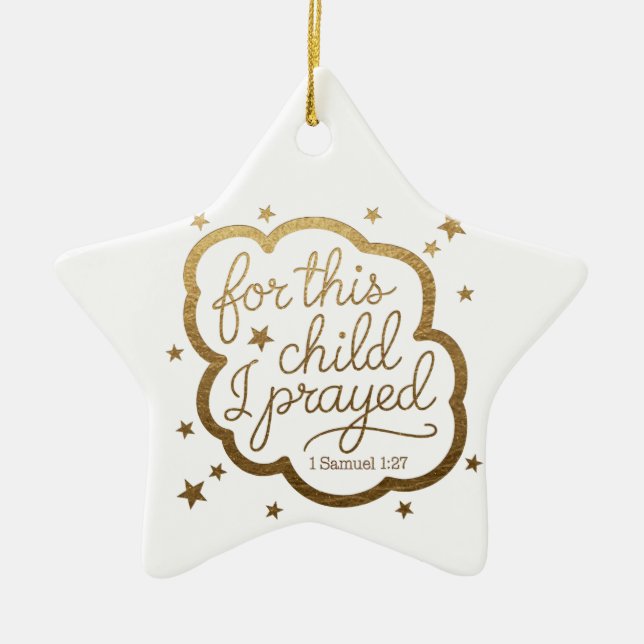 Bibelvern från 1 Samuel 1:27 Julgransprydnad Keramik (Framsidan)
