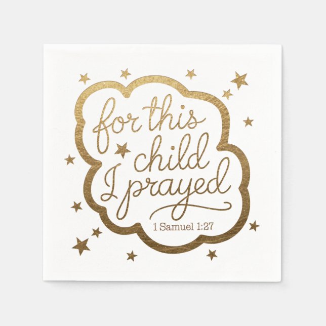 Bibelvern från 1 Samuel 1:27 Pappersservett (Framsidan)