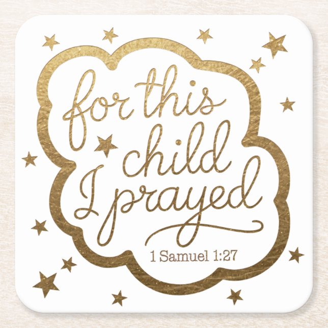 Bibelvern från 1 Samuel 1:27 Underlägg Papper Kvadrat (Framsidan)