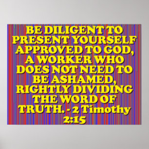 Bibelvern från 2 Timothy 2:15. Poster