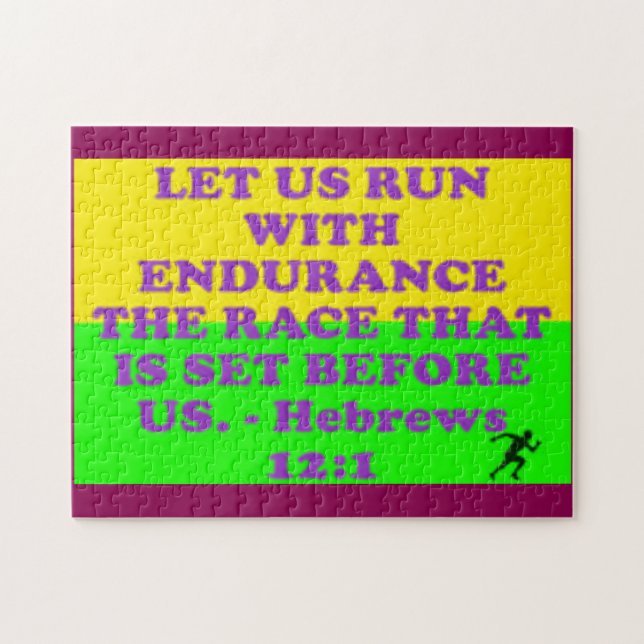 Bibelvern från hebreiska 12:1. pussel (Horisontell)