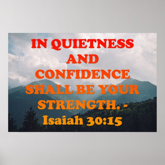 Bibelvern från Isaiah 30:15. Poster (Framsidan)