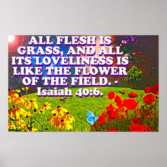Bibelvern från Isaiah 40:6. Poster (Framsidan)