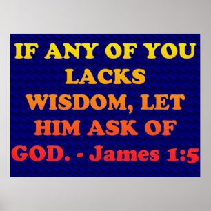 Bibelvern från James 1:5. Poster