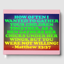 Bibelvern från Matthew 23:37.