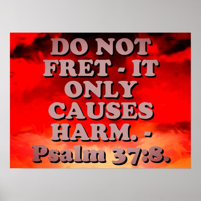 Bibelvern från Psalm 37:8. Poster (Framsidan)