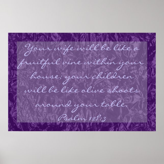 Bibelvern om familjen Psalm 128:3 Poster (Framsidan)