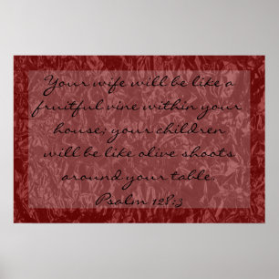 Bibelvern om familjen Psalm 128:3 Poster