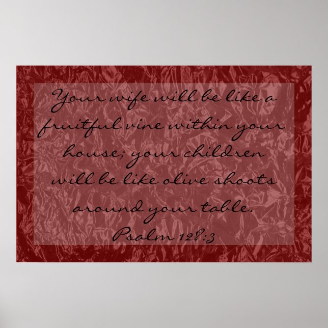 Bibelvern om familjen Psalm 128:3 Poster (Framsidan)