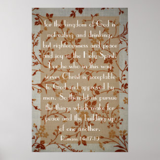 Bibelvern om fred Roman 14:17-19 Poster