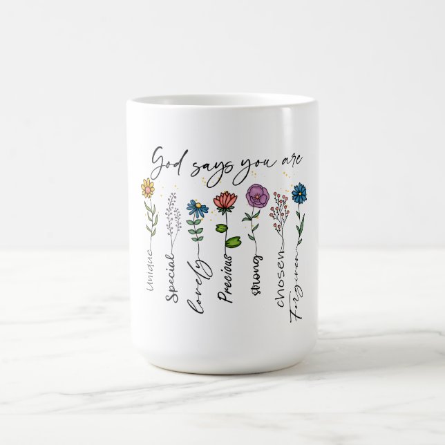Bibelvers Inspiration Vildblomma Kristet Citat Kaffemugg (Center)