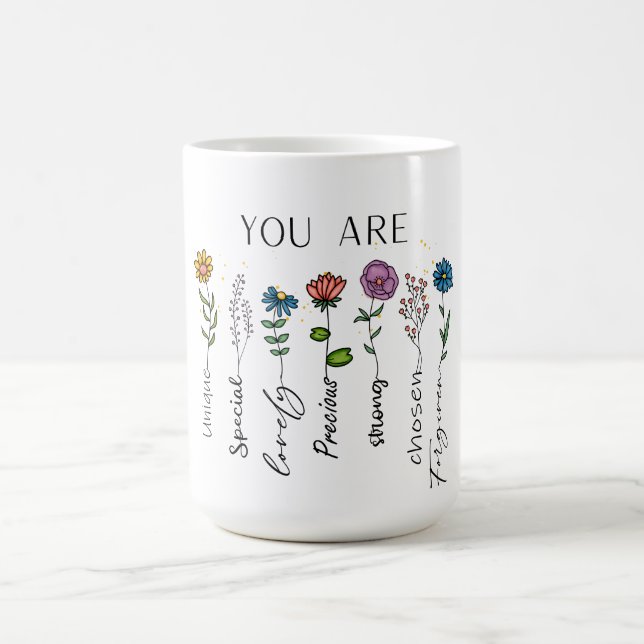 Bibelvers Inspiration Vildblomma Positiv Citat Kaffemugg (Center)