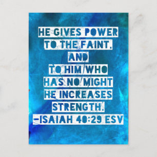 Bibelvers Isaiah 40:29 vykort