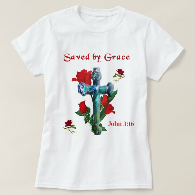 Bibelvers Johannes 3:16 T Shirt (Design framsida)