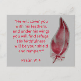Bibelvers Postkort Psalm 91:4 Fjädrar Vykort