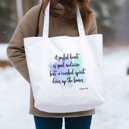 Bibelversa Blue stänk Tote Bag Tygkasse