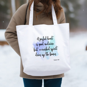 Bibelversa Blue stänk Tote Bag Tygkasse