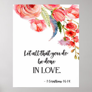 Bibelversa korinthians blommigt poster