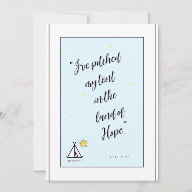 Bibelversa om hoppets blå bakgrund tack kort (Framsida)