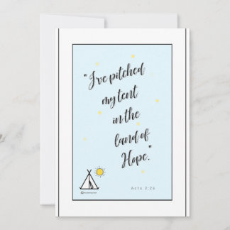 Bibelversa om hoppets blå bakgrund tack kort