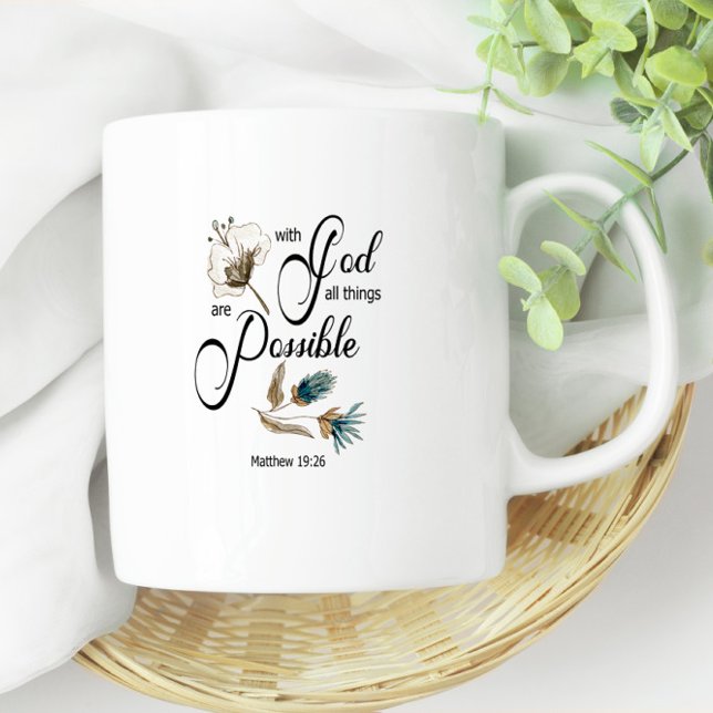 Bibelversa sak är möjligt med Gud Kaffemugg (Skapare uppladdad)