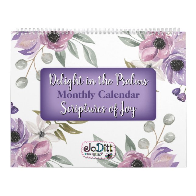 Bibelversa skript, vattenfärgsfärg, Blommigt varje Kalender (Omslag)