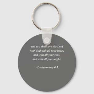 BibelVerse för DEUTERONOMY 6-5 Nyckelring