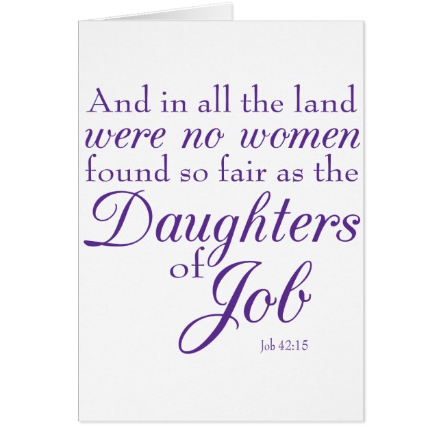 BibelVerse från boken av jobbet Hälsningskort (Framsidan)