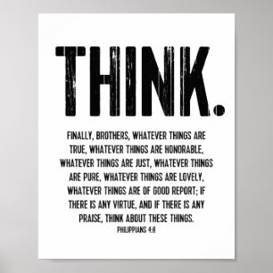 Bibelverse, inspirationspistorianer 4:8 poster