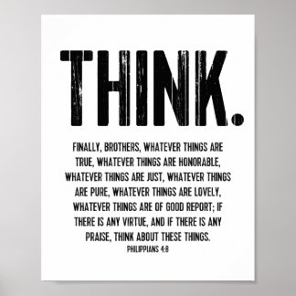 Bibelverse, inspirationspistorianer 4:8 poster