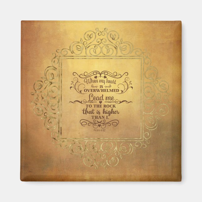 Bibelverse när mitt hjärta är överväldigad psalm 6 magnet (Framsidan)