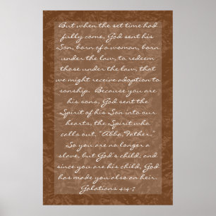bibelverse om familjGalatians 4:4 - 7 Poster