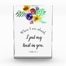 Bibelverse om Fear Watercolor Flowers Quote